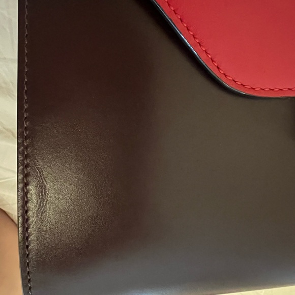 Valextra Iside Medium Red Maroon top handle shoulder bag - Picture 8 of 9